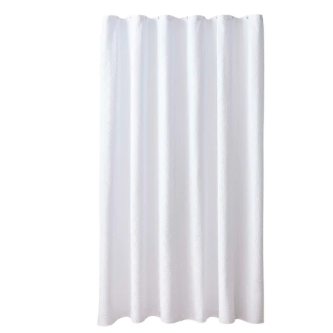 Rideau de douche gaufré en microfibre avec crochets intégrés pour salle de bain 180 x 200 cm BLANC