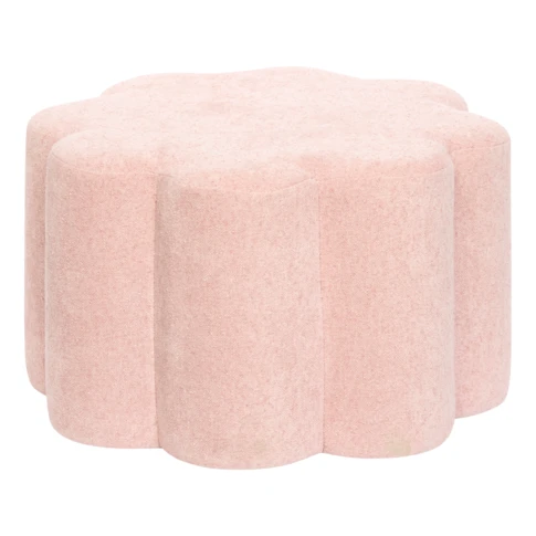 Pouf fleur en tissu décoratif 50 x 50 x 30 cm Rose