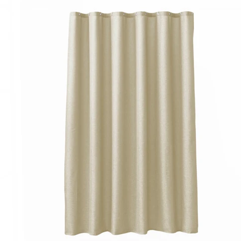 Rideau de douche uni aspect chambray avec crochets 180 x 200 cm NATUREL