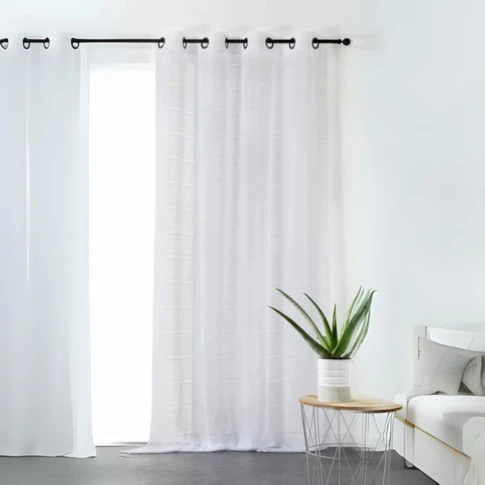 Gestreifter und lichtdurchlässiger Voile mit Kordelzug
