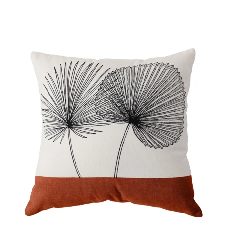 Coussin carré feuilles de palmier
