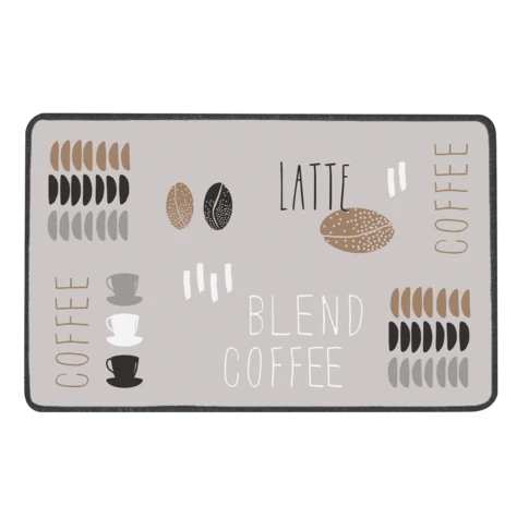 Tapis en mousse de vinyle motif grain de café 45 x 75 cm Marron Brun