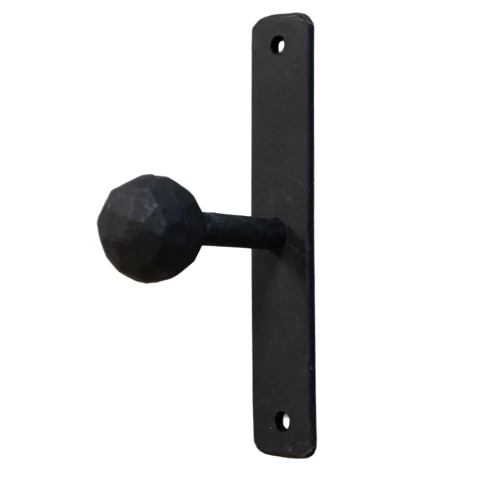 Petite patère murale droite métal noir et boule 10 x 2 x 12 cm Noir