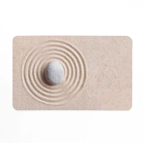 Tapis de bain ultra-absorbant imprimé sable antidérapant 50 x 80 cm NATUREL