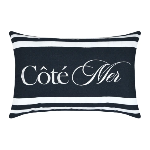 Coussin polycoton Côté Mer 40 x 60 cm Bleu Marine