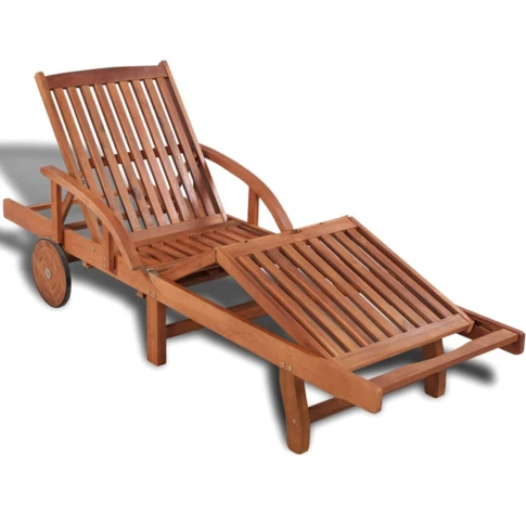 Chaise longue outdoor en bois d'acacia