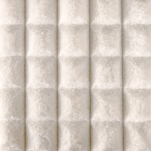 Tissu fausse fourrure effet matelassé 155 cm BLANC