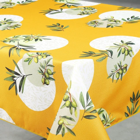 Nappe anti-tâche rectangulaire motif olive