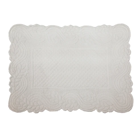 Set de table en boutis matelassé blanc