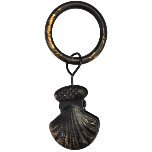 Lot de 6 anneaux coquillage pour rideaux D32 mm