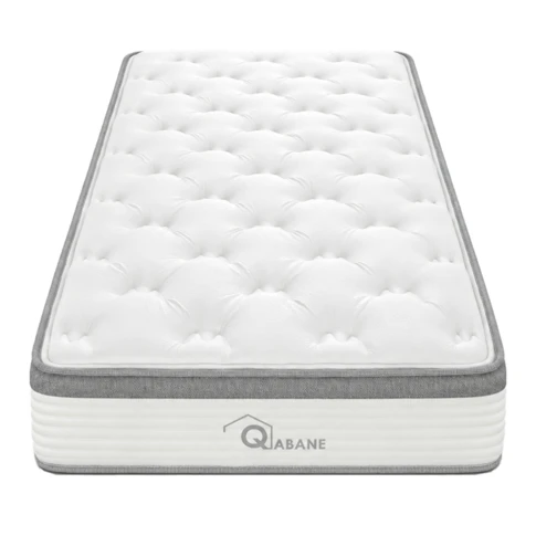 Matelas à ressorts ensachés de 25 cm en mousse 90 x 190 cm BLANC