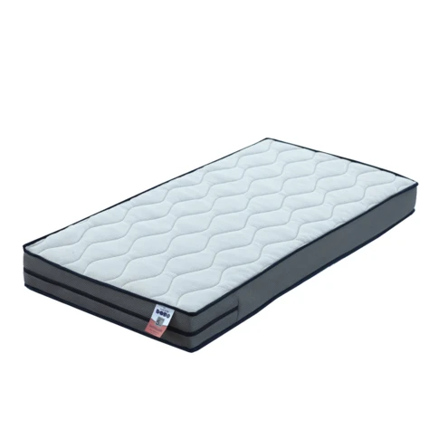 Matelas bébé face été / face hiver avec garnissage laine et soutien ferme déhoussable 60 x 120 x 11 cm Blanc