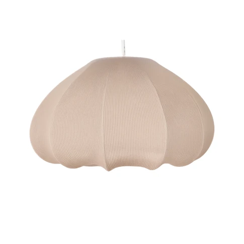 Abat-jour pour suspension en tissu texturé forme dôme