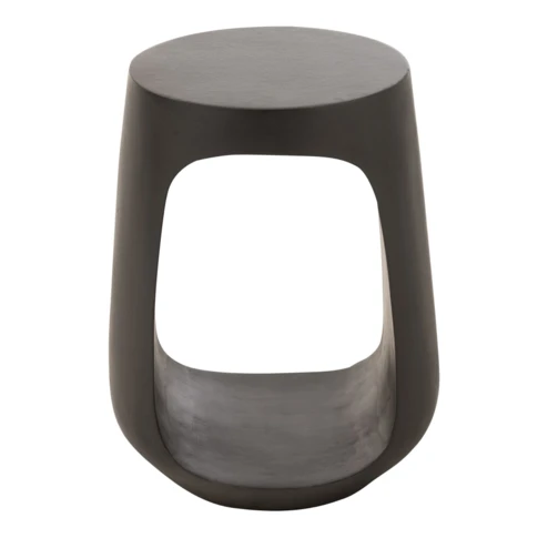 Table basse en bois de manguier au design contemporain 35 x 35 x 46 cm Noir Mat
