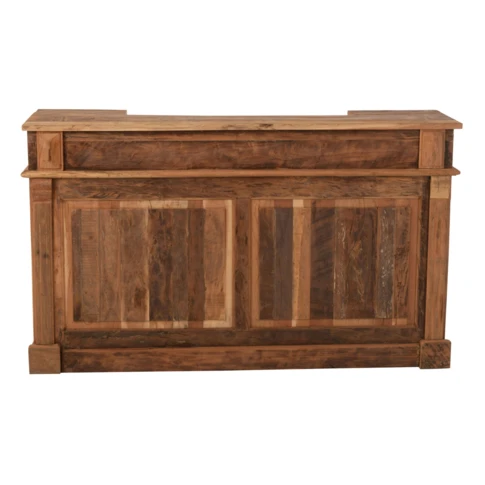 Bar en bois rangements multiples 55 x 180 cm Naturel