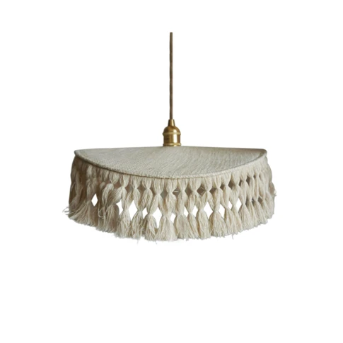 Abat-jour en coton naturel pour suspension 0 cm Blanc