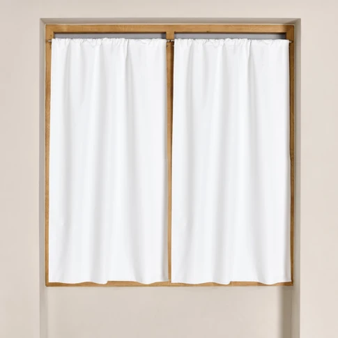 Vitrage 100 % occultant et thermique avec embrasses intégrées 70 x 160 cm BLANC