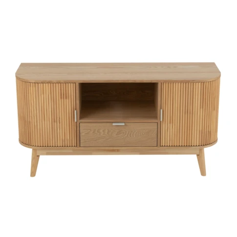 Meuble de rangement arrondi en bois naturel  40 x 120 x 60 cm Naturel