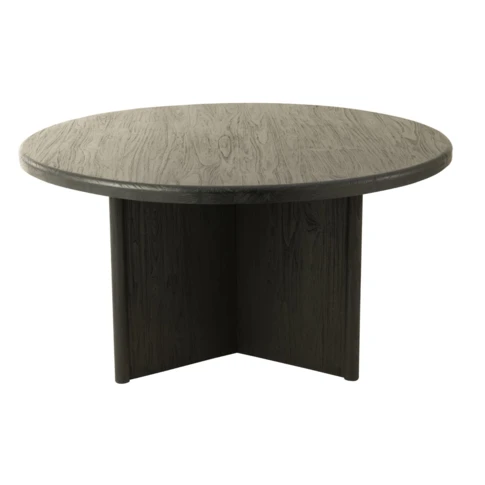 Table à manger ronde en teck noir 150 x 150 x 75 cm Noir Mat