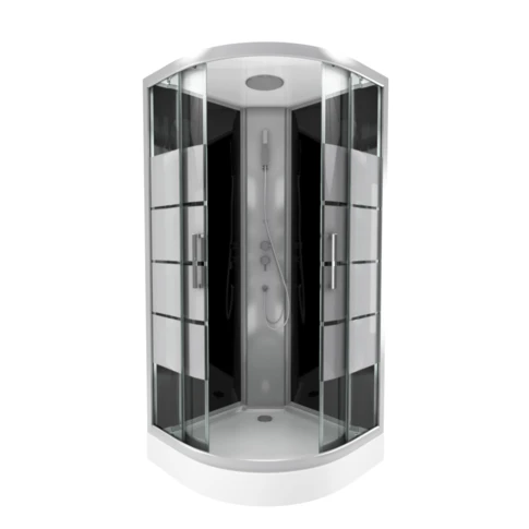 Cabine de douche 1/4 de cercle avec portes coulissantes