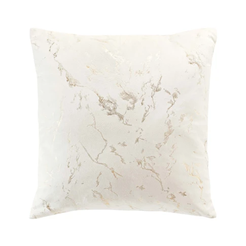 Coussin blanc effet marbré