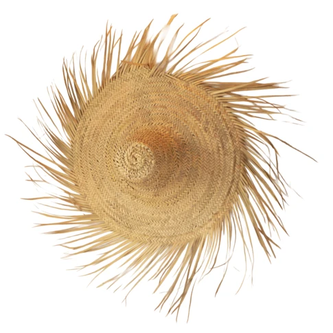 Chapeau mural en paille naturelle XXL 100 cm Naturel