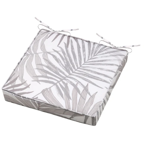 Galette de chaise feuillage 40 x 40 cm NATUREL