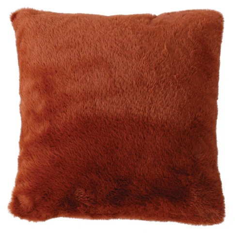 Coussin décoratif effet fourrure toucher ultra doux