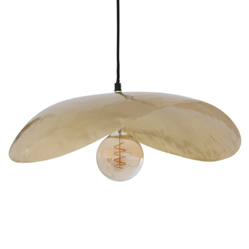 Suspension luminaire design en métal doré