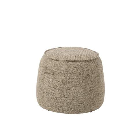 POUF ALEX CONTREPLAQUÉ/TISSU MARRON/ÉCRU 40 x 50 x 40 cm Marron