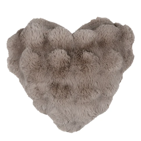Coussin décoratif cœur en fausse fourrure