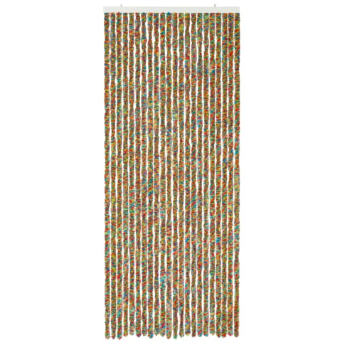 Rideau de porte chenilles multicolores 90 x 220 cm Rouge