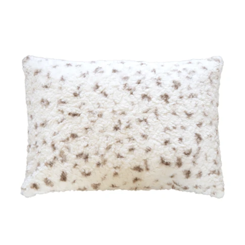 Coussin décoratif moucheté à texture bouclée et dos velours 50 x 70 cm ECRU