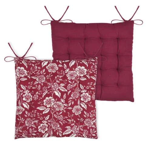 Galette de chaise motif fleurs