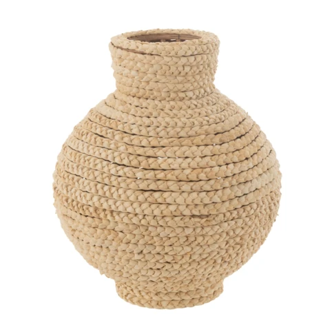 Vase en rotin tressé rond 44 x 44 x 52 cm Naturel