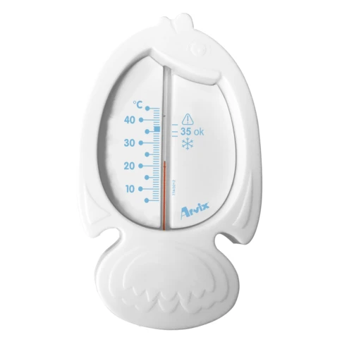 Thermomètre de bain en forme de poisson 13 x 18 cm Blanc