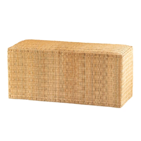 Banc en paille tressée fait main 90 x 40 cm Naturel