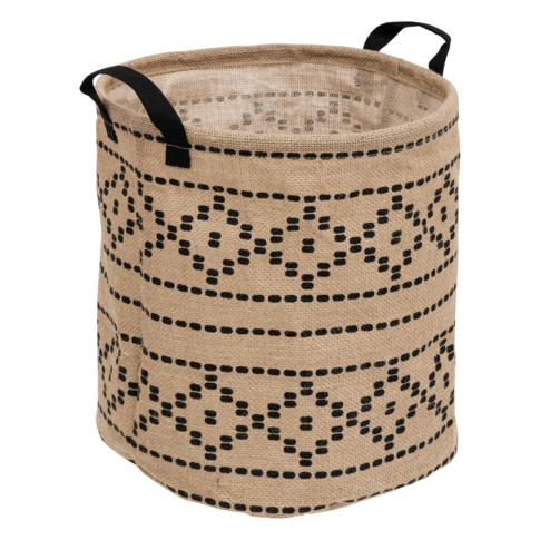 Panier en jute motif aztèque