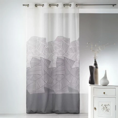Voilage en Etamine Légère à Motifs Graphiques