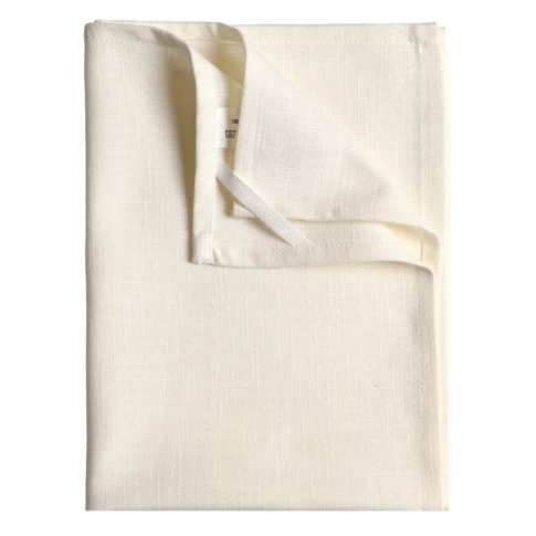 Torchon de cuisine en coton uni aspect tissé 0 cm IVOIRE