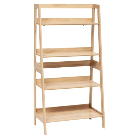 Étagère bois 4 niveaux style échelle 76 x 43 x 146 cm Naturel