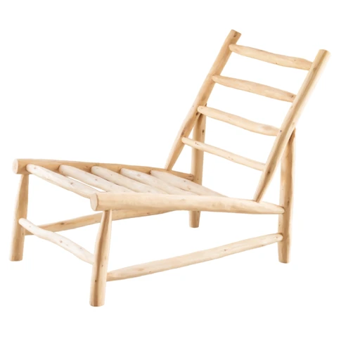 Sillón lounge de madera clara de laurel