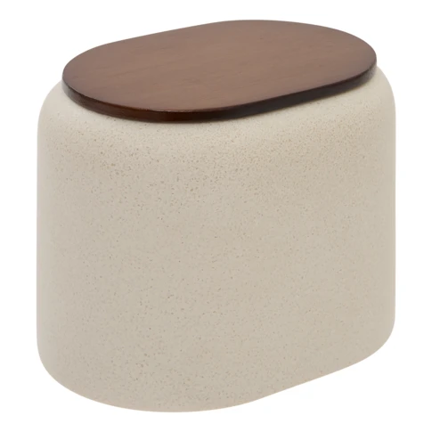 Pot à cotons en résine 10 x 10 x 10 cm BEIGE