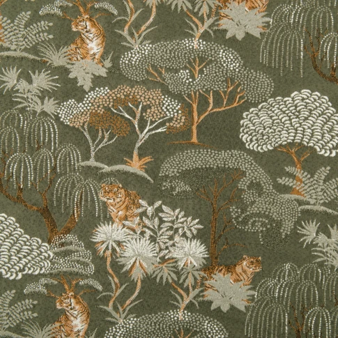 Tissu jacquard motif tigre japonisant