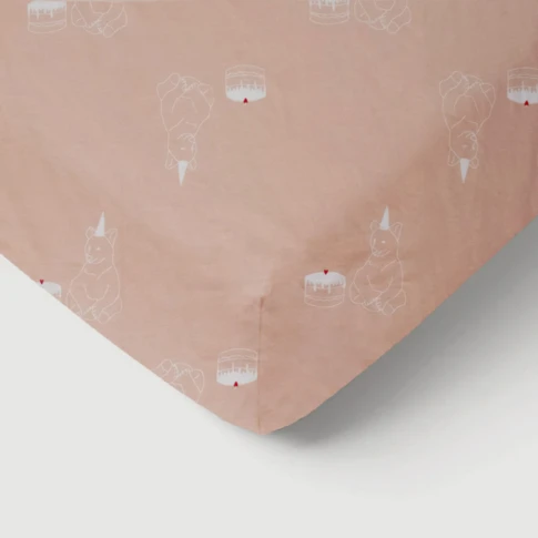 Drap-housse bébé en jersey 100% coton extensible anniversaire 60 x 120 x 15 cm Rose