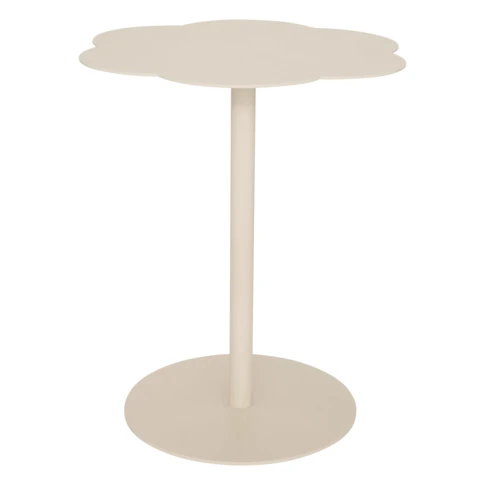 Table d’appoint ronde forme fleur 43 x 43 x 51 cm Ecru