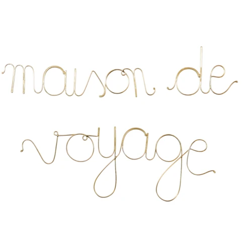 Mot Laiton MAISON DE VOYAGE 65 x 10 cm Doré Vieilli