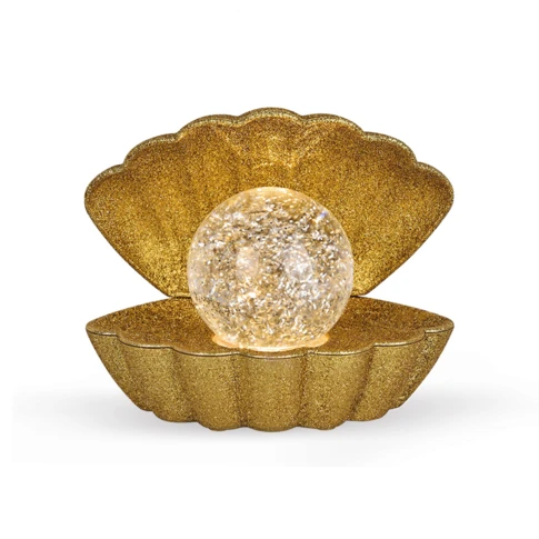 Leuchtende Muschellampe mit Glitzereffekt