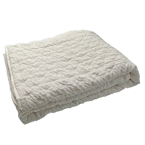 Edredon ou jeté de lit matelassé microfibre 140 x 160 cm NATUREL