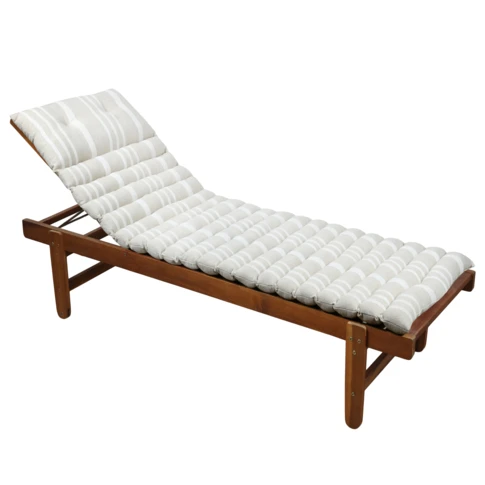 Matelas bain de soleil à rayures blanc